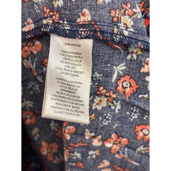 Navy Floral Print Sleeveless Viscose Maxi Dress Long Loose Fit Boho Summer Dress - Picture 2 of 6